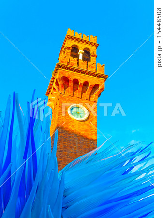時計塔 ムラーノ島 ベネツィア イタリアの写真素材