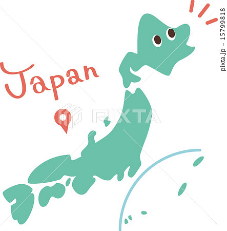 日本 日本地図 日本列島 明るいのイラスト素材