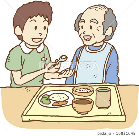 食事介助のイラスト素材