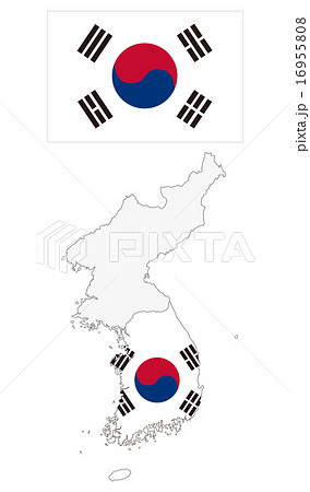 朝鮮半島 地図 韓国のイラスト素材 Pixta