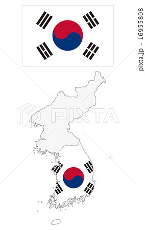 朝鮮半島 地図 韓国のイラスト素材