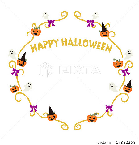 ハロウィン カボチャ フレーム つるのイラスト素材