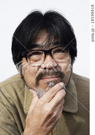 親父 髭 60代の写真素材