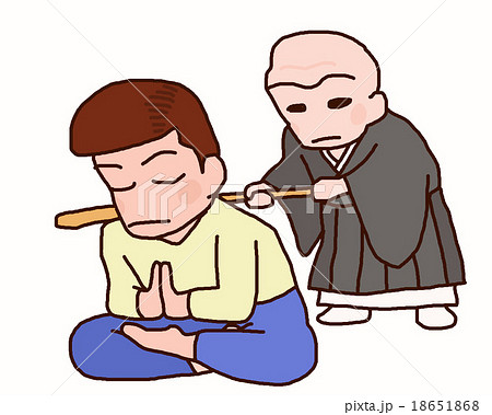 キャラクター 瞑想 座禅 僧侶のイラスト素材