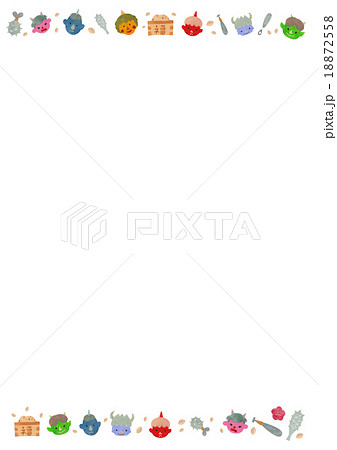 節分 鬼 豆まき カードのイラスト素材