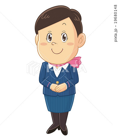 全身 キャビンアテンダント 女性 人物のイラスト素材