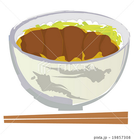 味噌カツ丼 イラストのイラスト素材