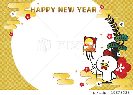 年賀 フレーム 枠 酉年の写真素材