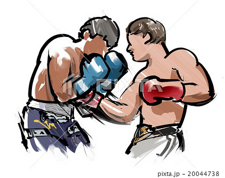 ボクシング スポーツ パンチ ボディブローのイラスト素材