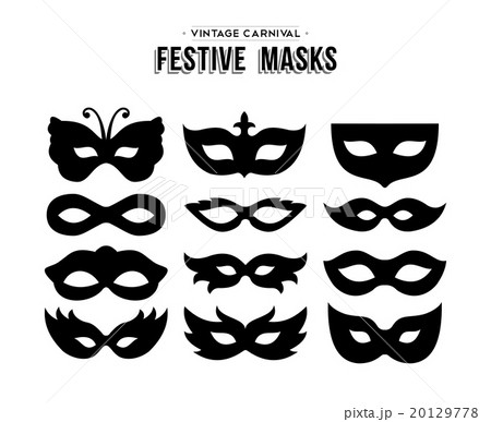 ベネチアンマスク オペラ マスクのイラスト素材