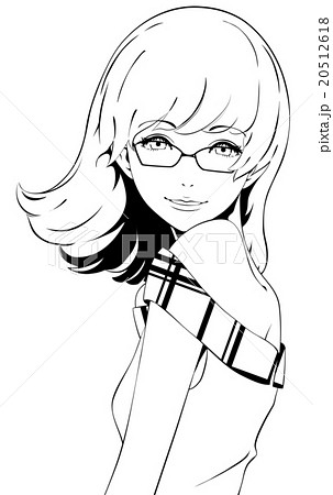 ミディアムヘアのイラスト素材
