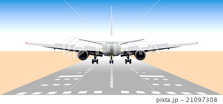 滑走路 飛行機 離陸 Cgのイラスト素材