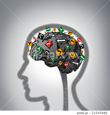課題 頭が痛い 頭痛 悩むのイラスト素材