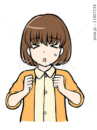 女の子 困る 焦る 人物のイラスト素材