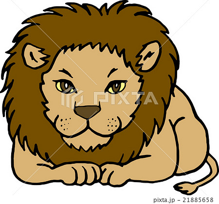 動物 ライオン 背景 イラスト 百獣の王 獅子のイラスト素材