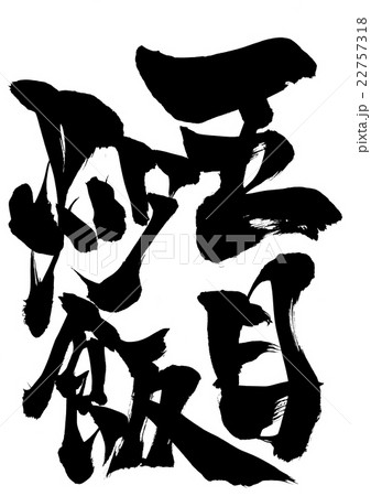 五目炒飯 筆文字 書文字 漢字のイラスト素材