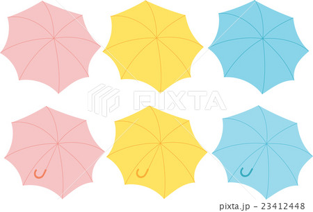傘 パステルカラー 広げる イラストのイラスト素材