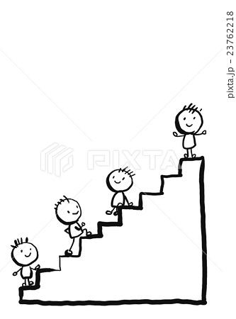 階段 子ども 登る 上るのイラスト素材