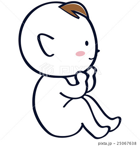 赤ちゃん ほほ笑む 新生児 人物のイラスト素材