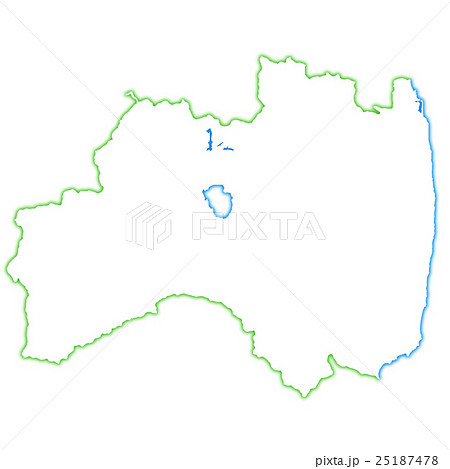 会津地方 地図 都道府県のイラスト素材