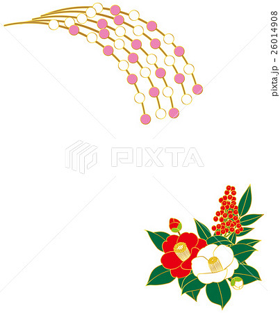 餅花 冬 正月飾りのイラスト素材