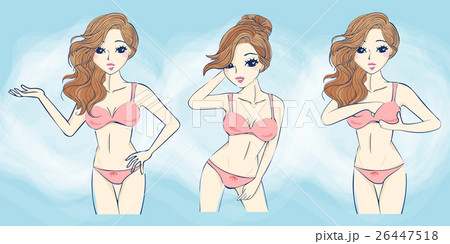ビキニスタイルの女性イラスト 7月5日-ビキニスタイルの日 | ビジソザ