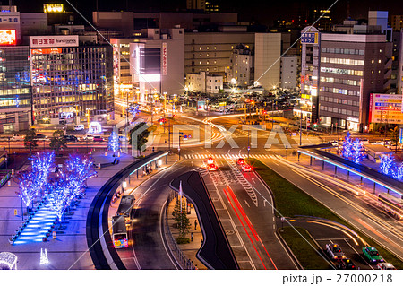 駅前ロータリー 大分駅 大分市 駅前広場の写真素材