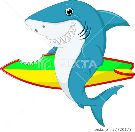 マンガ サーフィン 波乗り サメのイラスト素材 - PIXTA