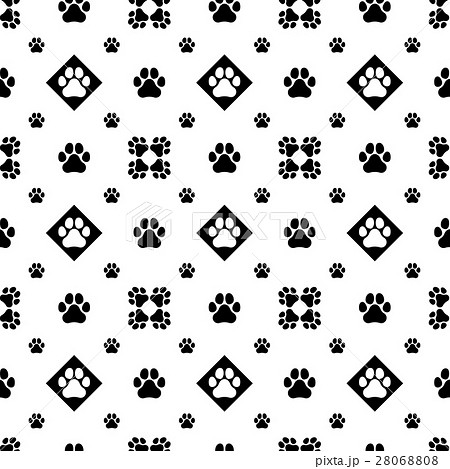 肉球 壁紙 連続パターン 犬のイラスト素材