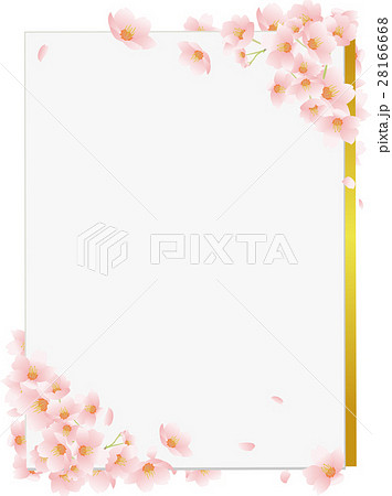 桜 色紙 春 花のイラスト素材
