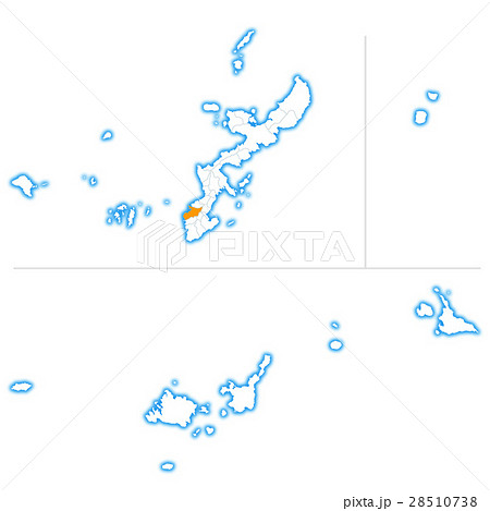 沖縄本島 地図のイラスト素材
