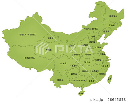 中国 中華人民共和国 地図 イラストのイラスト素材