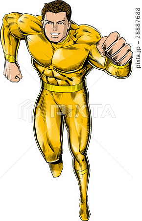 ヒーロー アメコミ イラスト タイツのイラスト素材