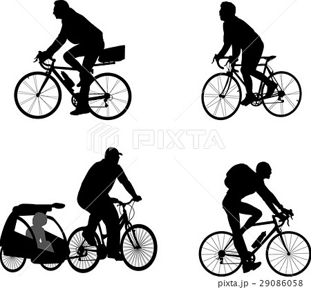 自転車に乗る人のイラスト素材