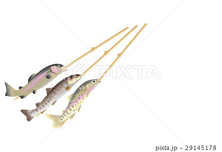 魚串焼きのイラスト素材