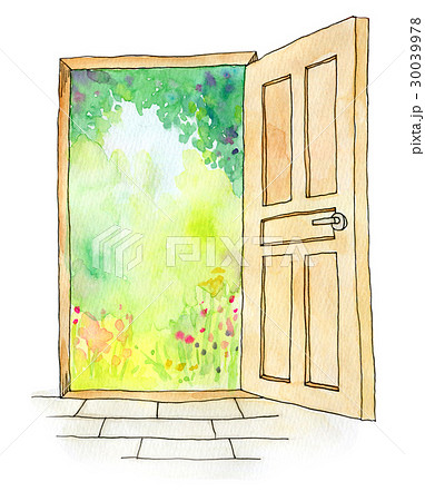 扉 ドア 開ける 開くのイラスト素材