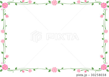 薔薇 バラ 花 フレームのイラスト素材