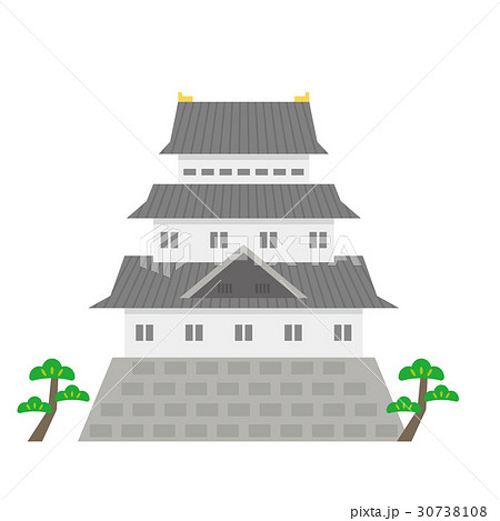 城 お城 イラスト 日本 和風の写真素材