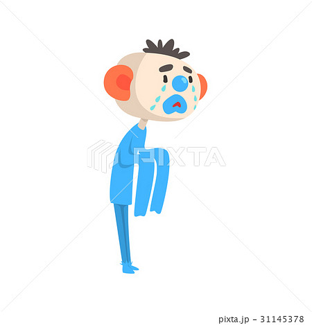 サーカス ピエロ 道化師 悲しいのイラスト素材