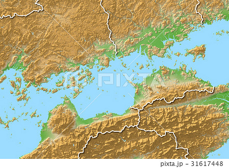 山陽地方 地図の写真素材