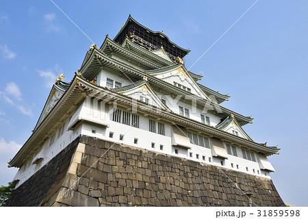 模様 屋根 瓦 日本建築の写真素材