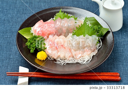 甘鯛 お造り 刺身 和食の写真素材