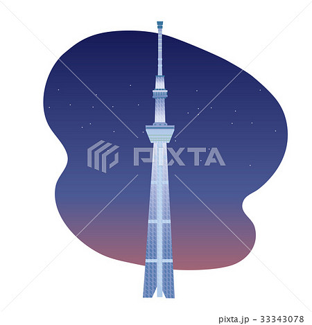タワー スカイツリー 東京スカイツリー アイコンのイラスト素材