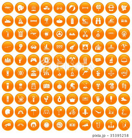 オレンジ オレンジ色 100 １００のイラスト素材