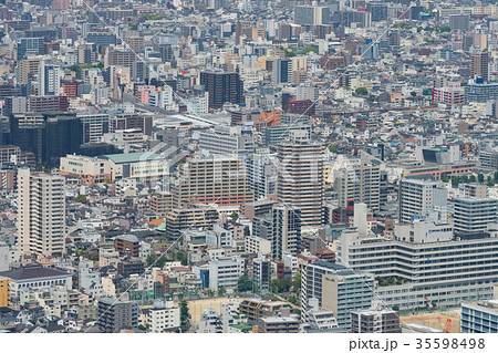 航空写真 空撮 大阪市 中央区の写真素材