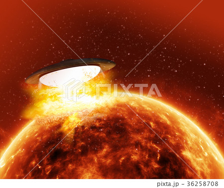 燃える 恒星 太陽 熱いの写真素材