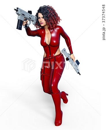 人間 女性 銃 戦闘服のイラスト素材 Pixta