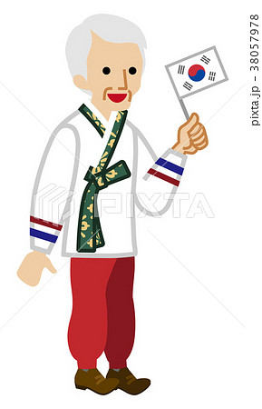 韓国民族衣装 全身のイラスト素材