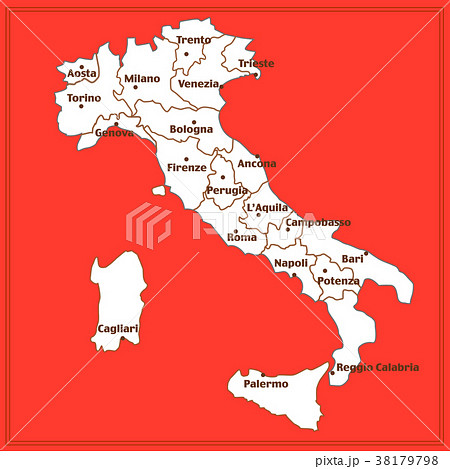 イタリア 大きい 大型 地図のイラスト素材