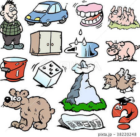 面白い アイコン セット 組み合わせのイラスト素材